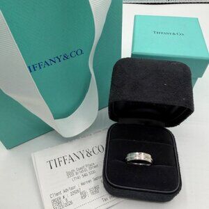 TIFFANY & CO "T" 18K WHITE GOLD/DIAMOND RING